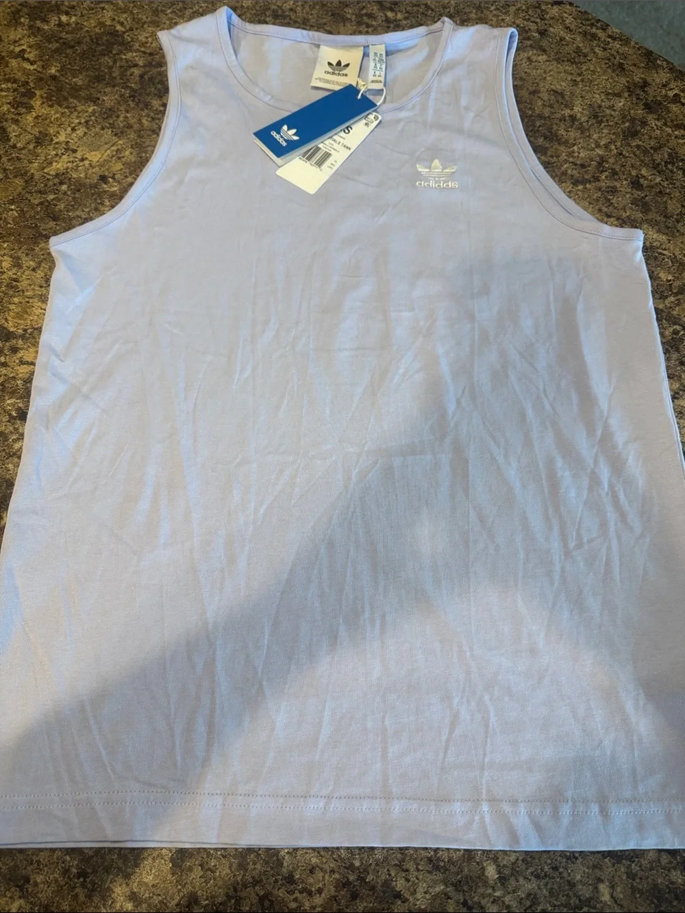 adidas Light Lavender Men’s Tank Top with Trefoil Logo